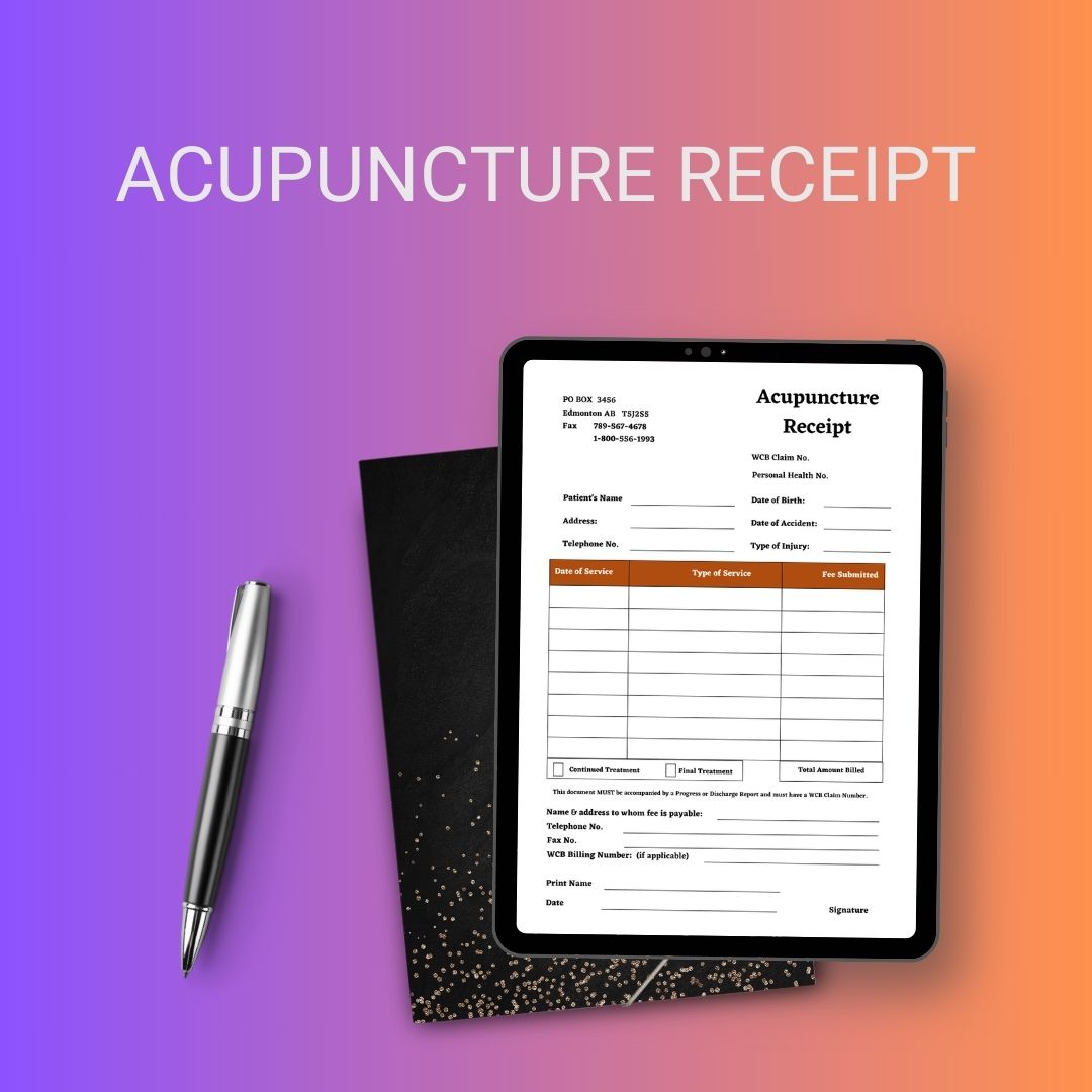 Acupuncture Receipt Template Blank Printable Pdf Excel Word