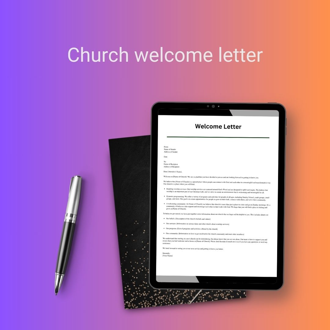 Church Welcome Letter Sample Template With Examples Word Template1minute 7113