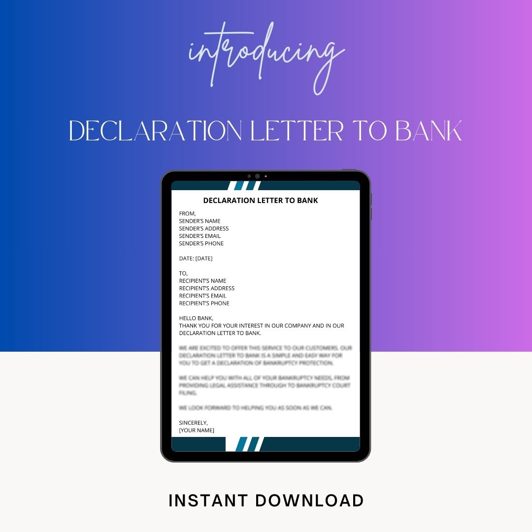 Declaration Letter To Bank Sample With Examples Word Template1minute 6495