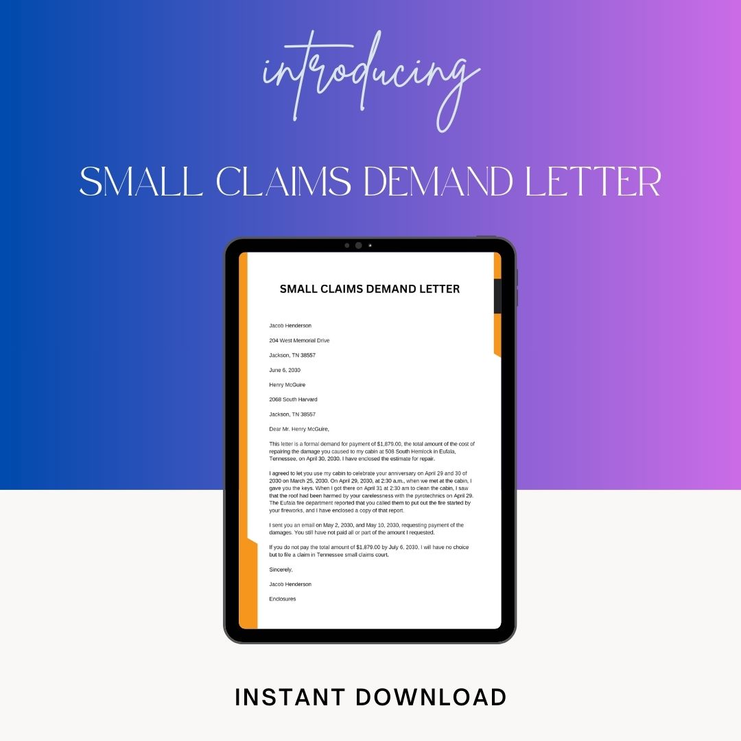 Small Claims Demand Letter Sample with Examples [Word] – Template1Minute