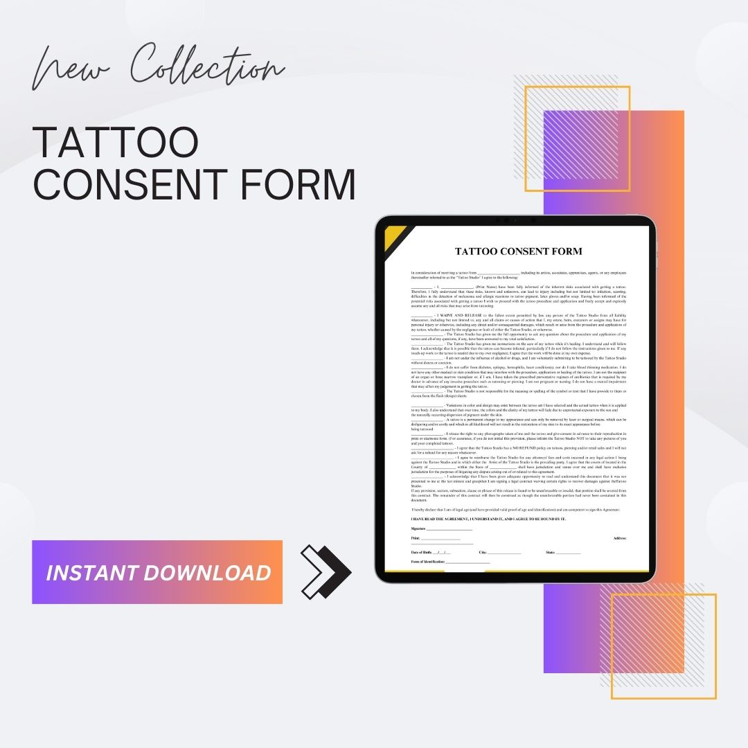 Tattoo Consent Form Template Printable in PDF and Word Template1Minute