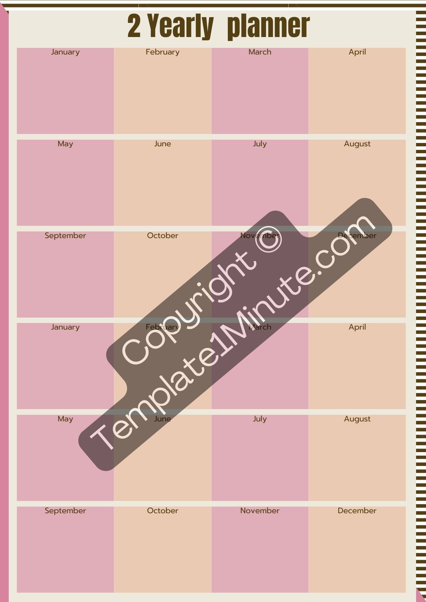 2 Year Planner Printable Template in PDF & Word (Pack of 3)