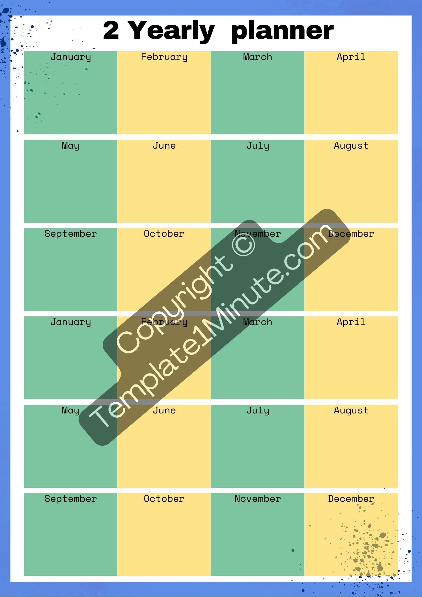 2 Year Planner Printable Template in PDF & Word (Pack of 3)