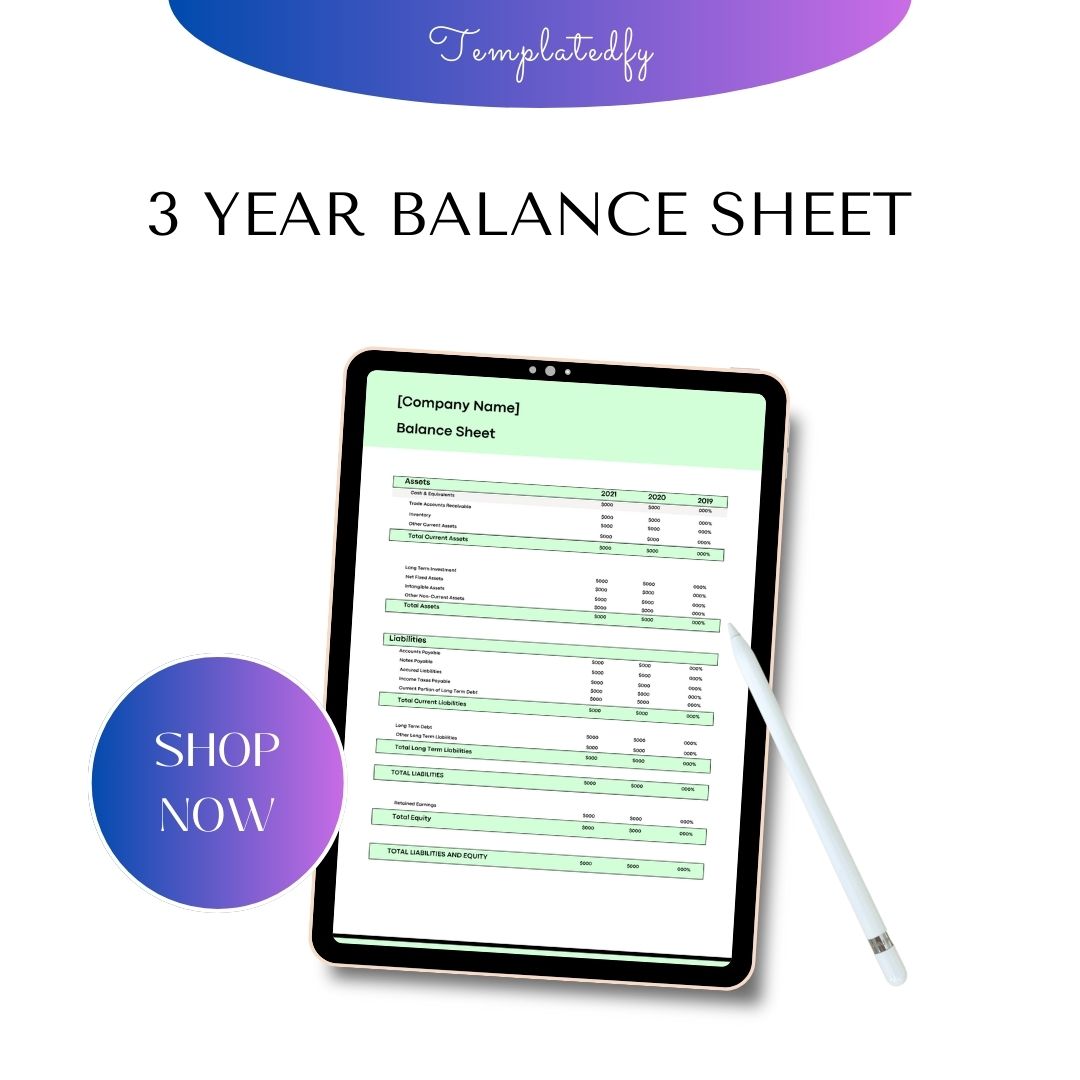 3 Year Balance Sheet PDF