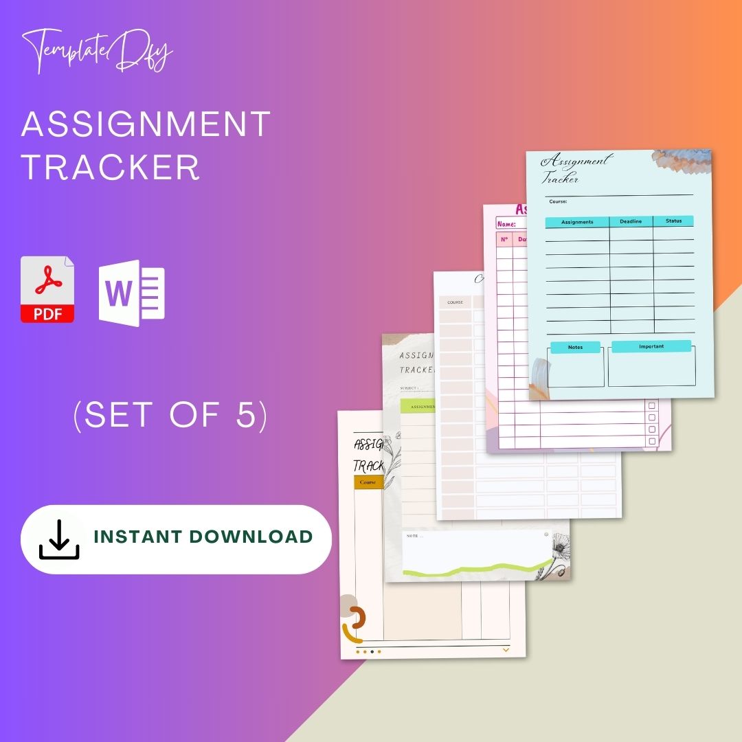 Assignment Tracker in PDF & Word