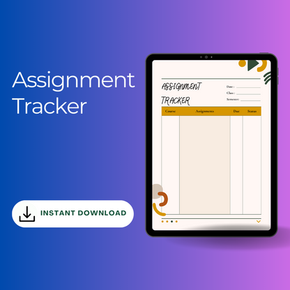 Assignment Tracker Excel