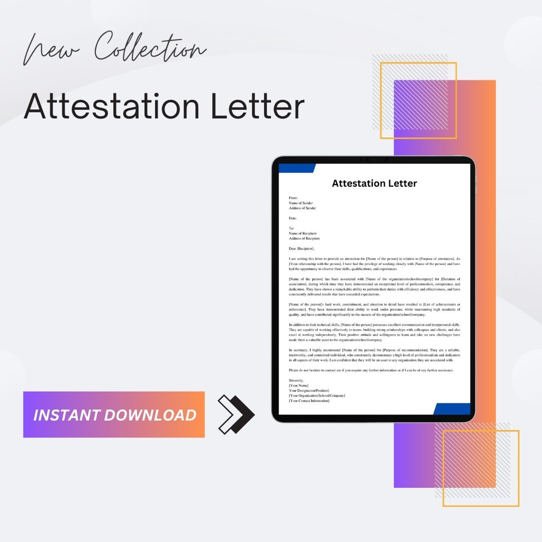 Attestation Letter Sample with Examples [Word Editable] Template1Minute