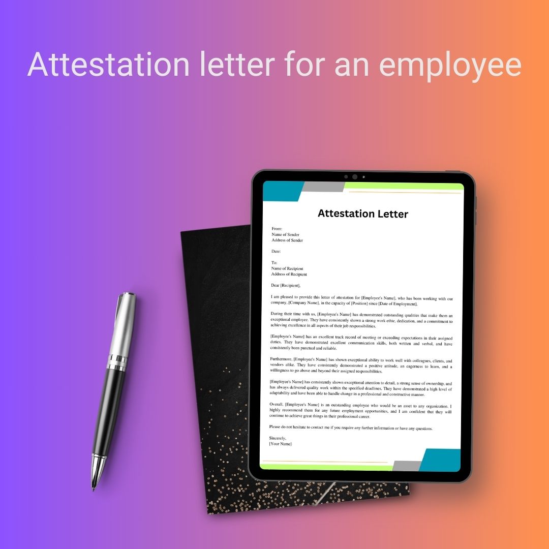 Attestation Letter For An Employee Sample With Examples Word Template1minute 8234