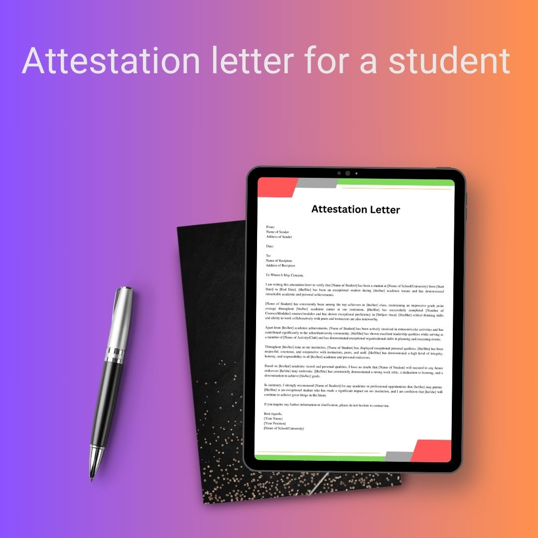 Attestation Letter For A Student Sample With Examples Word