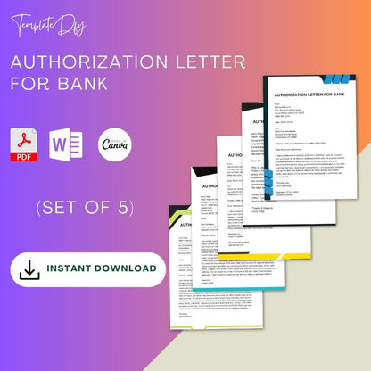 Authorization Letter for Bank in PDF & Word