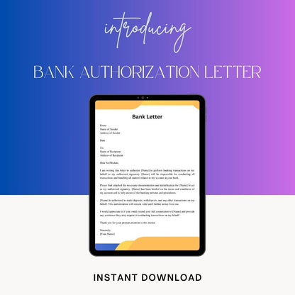 Authorization Letter Sample for Bank