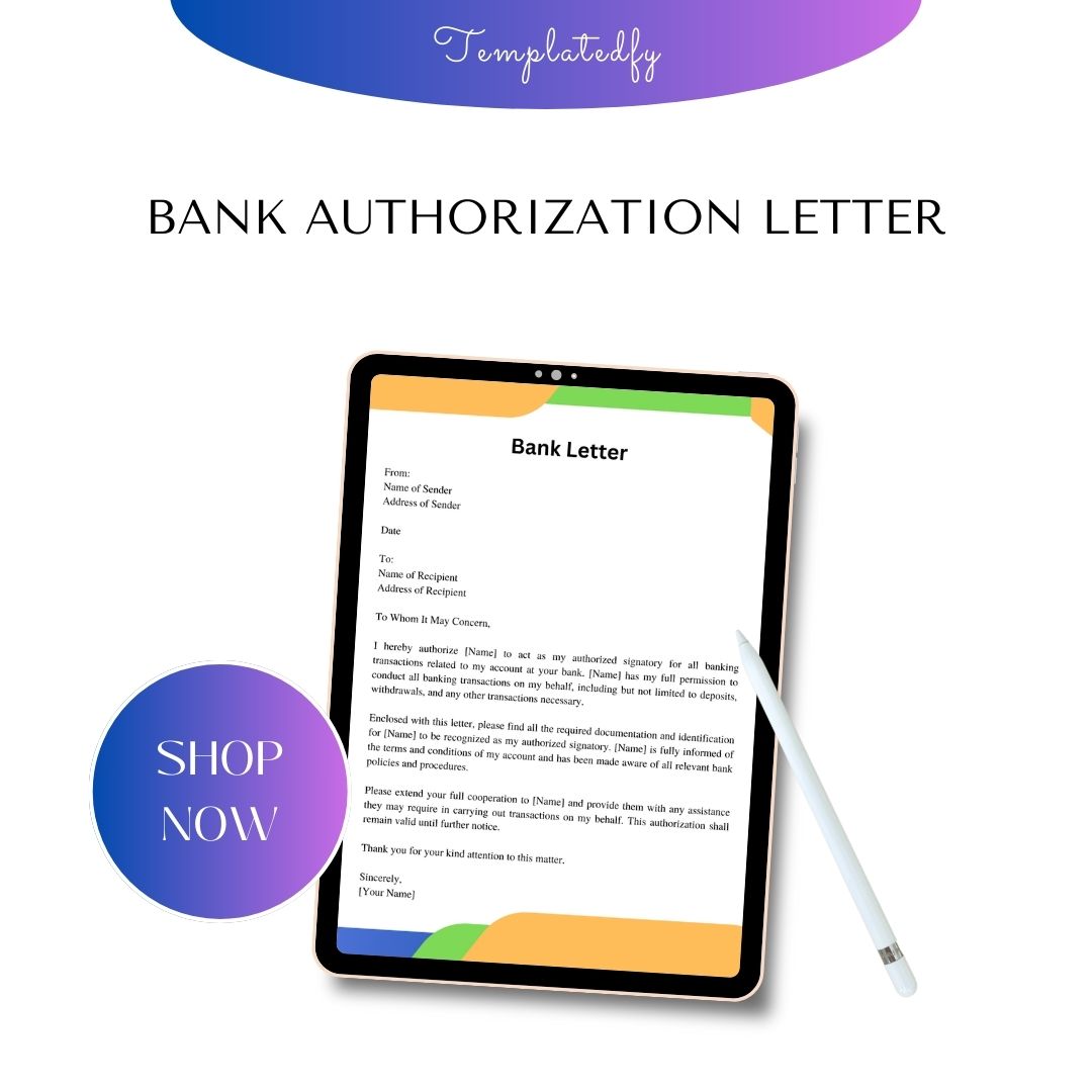 Authorization Letter for Bank