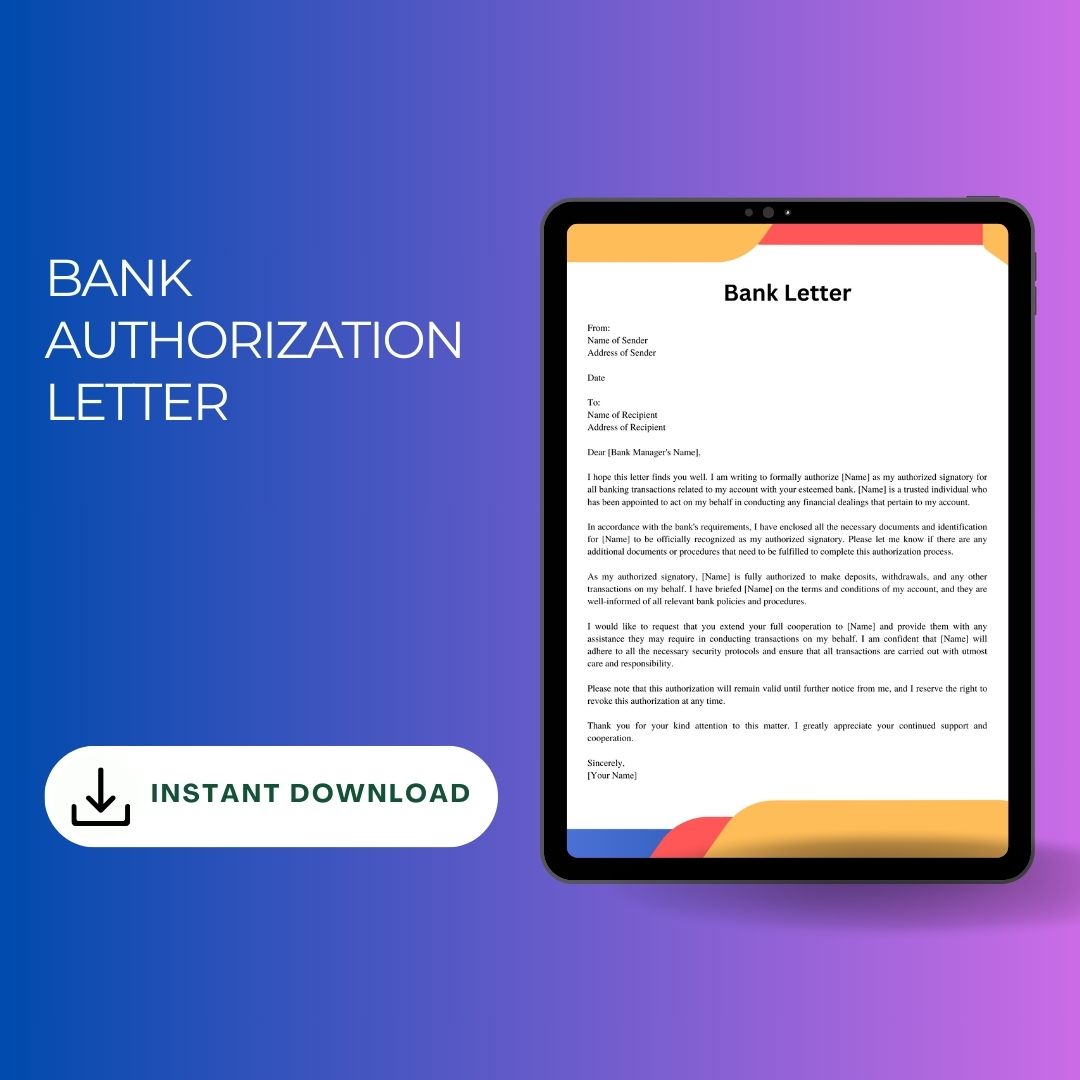 Authorization Letter Bank Account