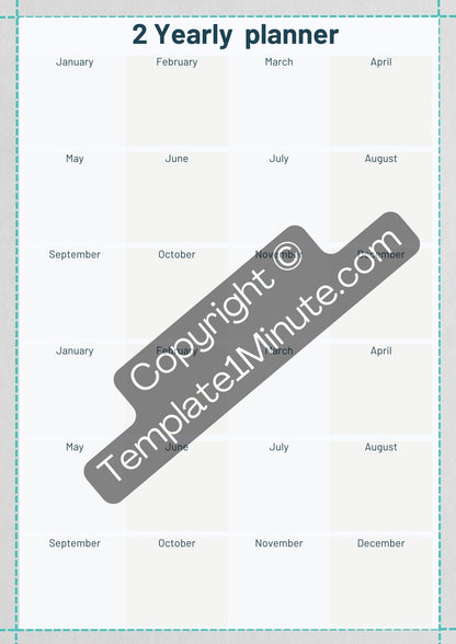 2 Year Planner Printable Template in PDF & Word (Pack of 3)