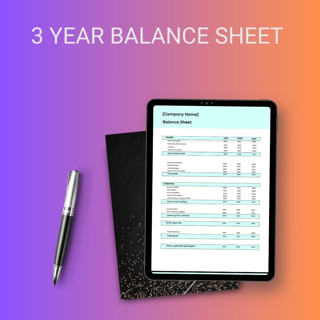 Blank 3 Year Balance Sheet