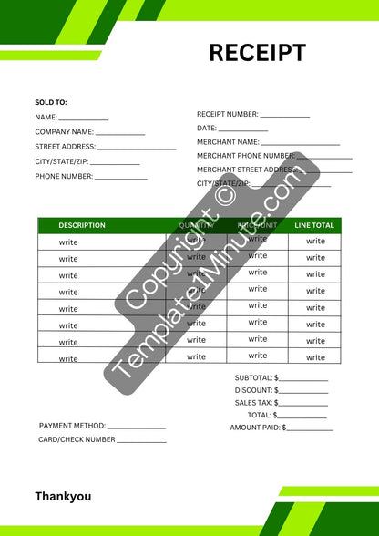 Bookstore Receipt Template Blank Printable [Pdf, Word Excel]