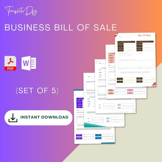 Business Bill of Sale  Template