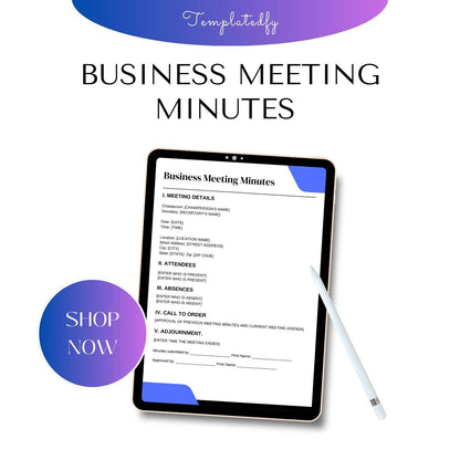 Business Meeting Minutes Template Blank Printable [Pdf Word]