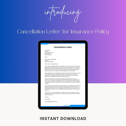 Insurance Cancellation Letter Sample with Examples [Word]