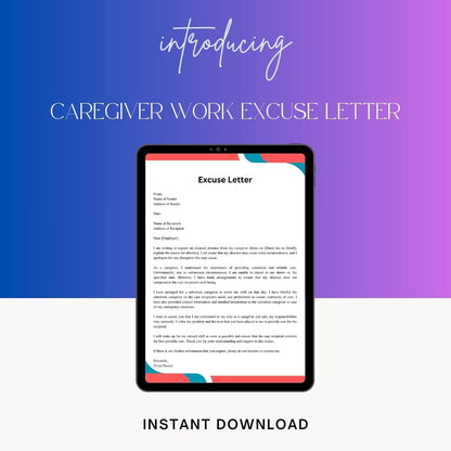 Caregiver Work Excuse Letter Sample & Example Word Editable