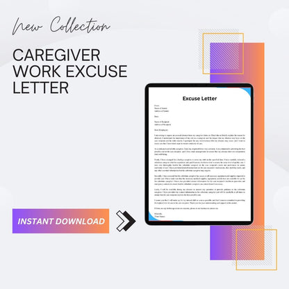 Caregiver Work Excuse Letter Sample & Example Word Editable