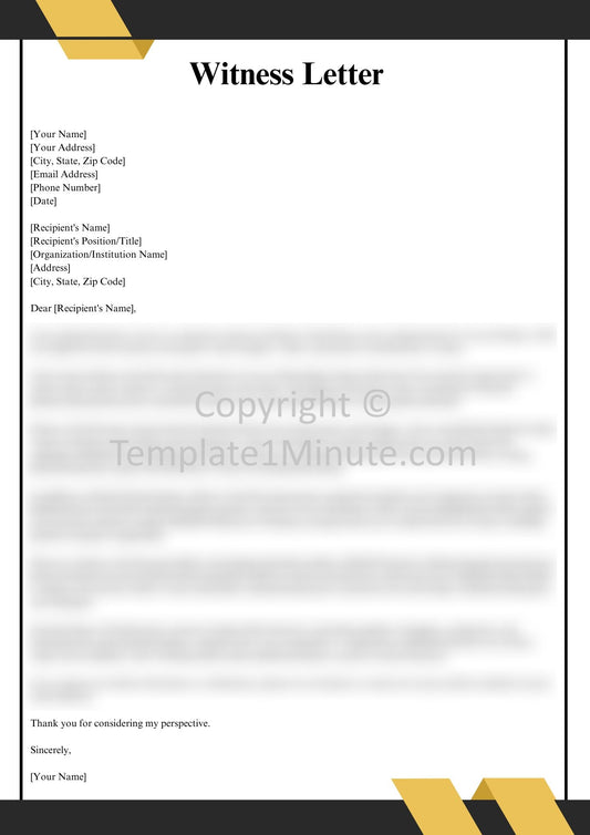 Character Witness Letter Template Sample & Examples [Word]