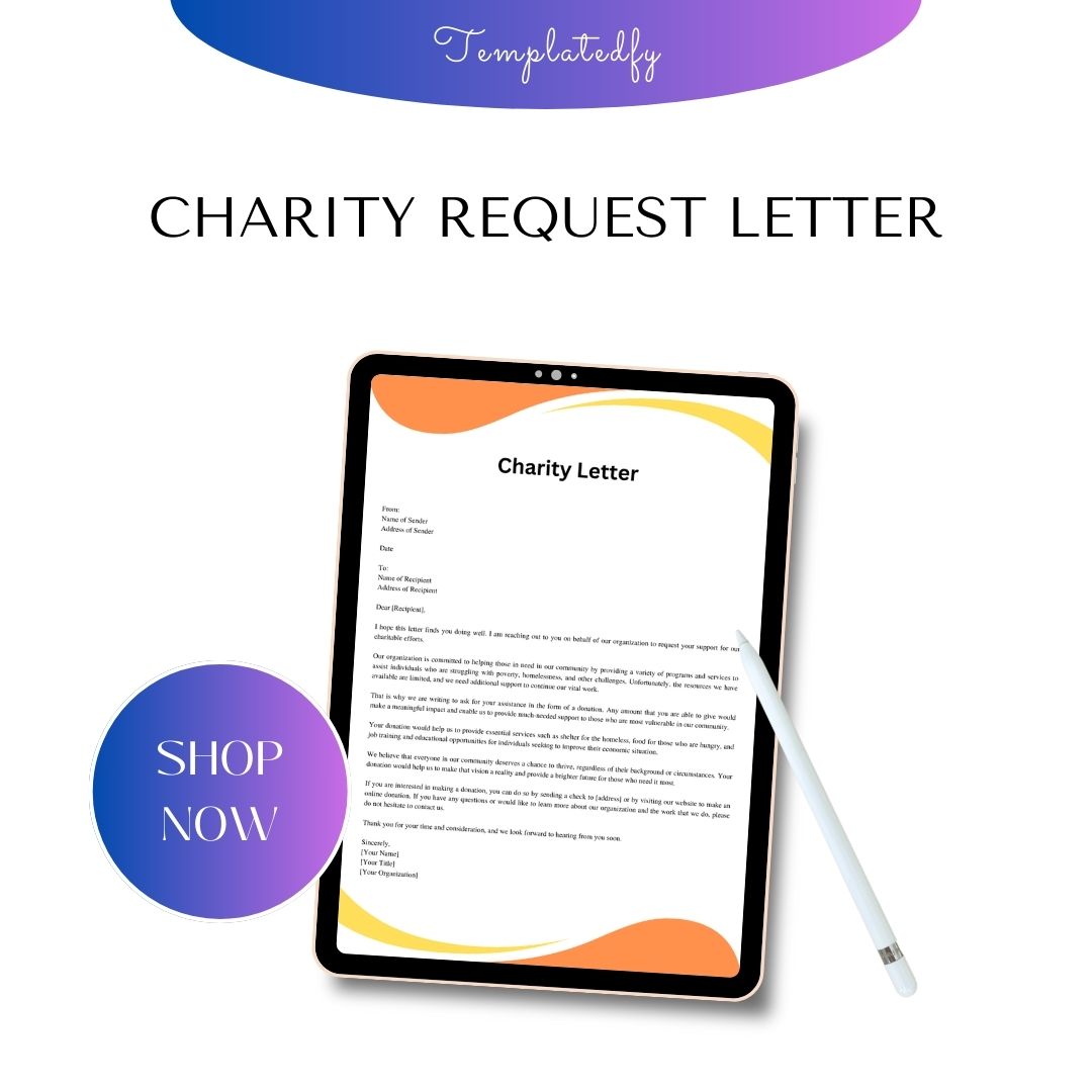 Sample Charity Request Letter