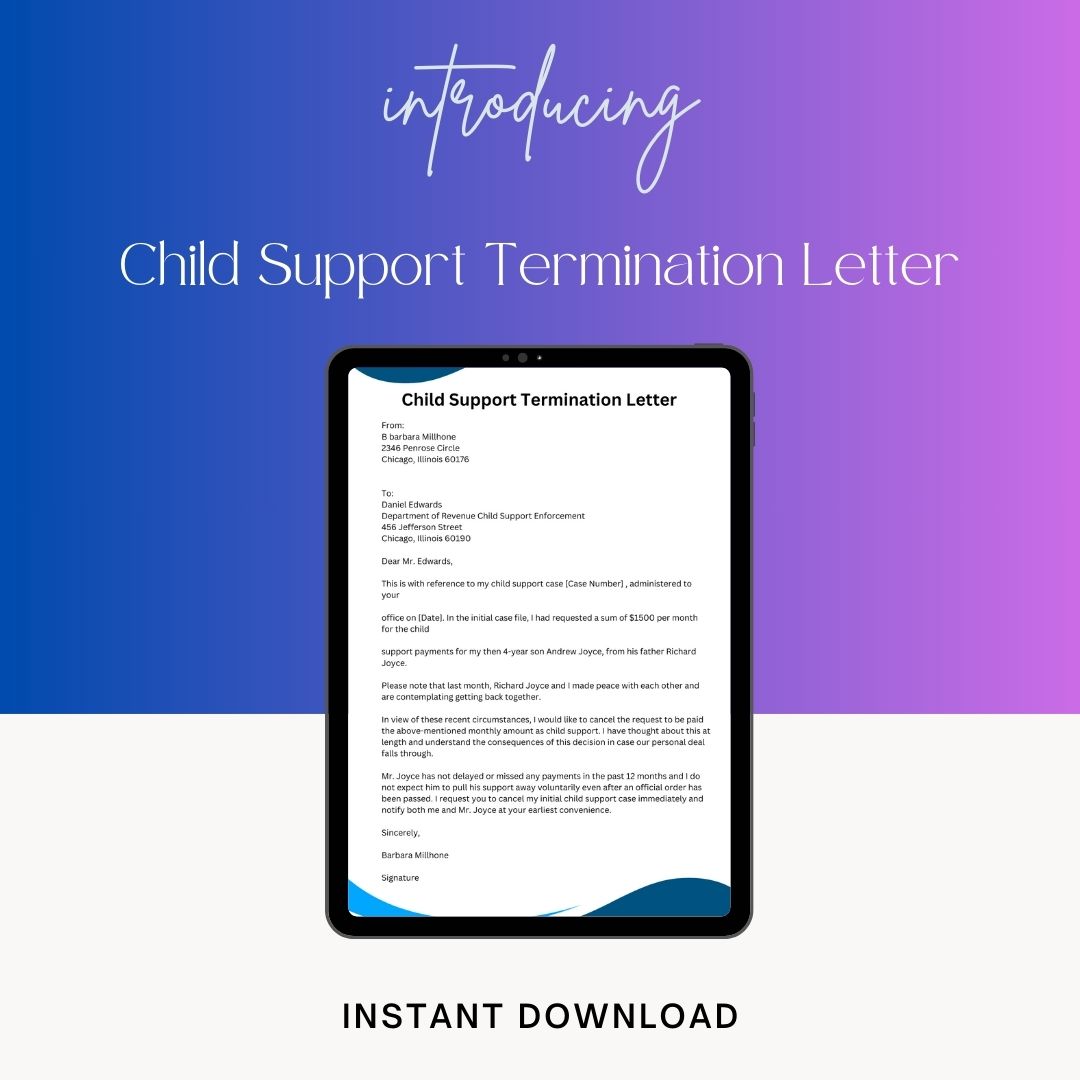 Child Support Termination Letter Sample