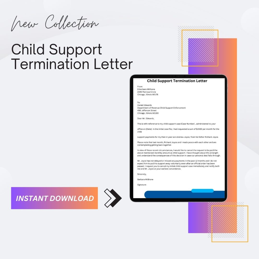 Child Support Termination Letter Sample & Example Word