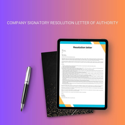 Company Signatory Resolution Letter of Authority Sample Word