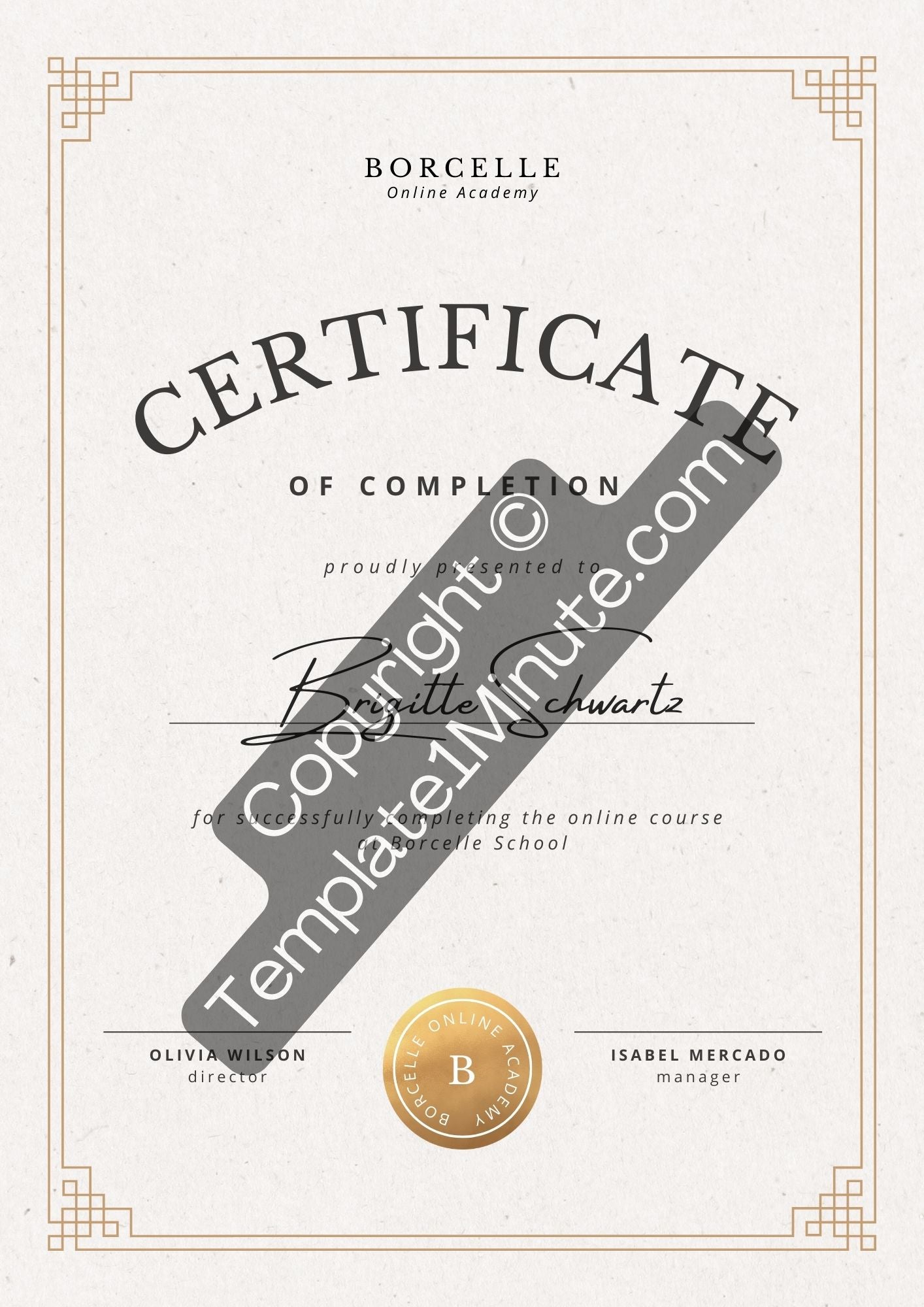 Certificate of Completion Blank Printable Template in PDF & Word