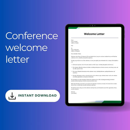 Conference Welcome Letter Template