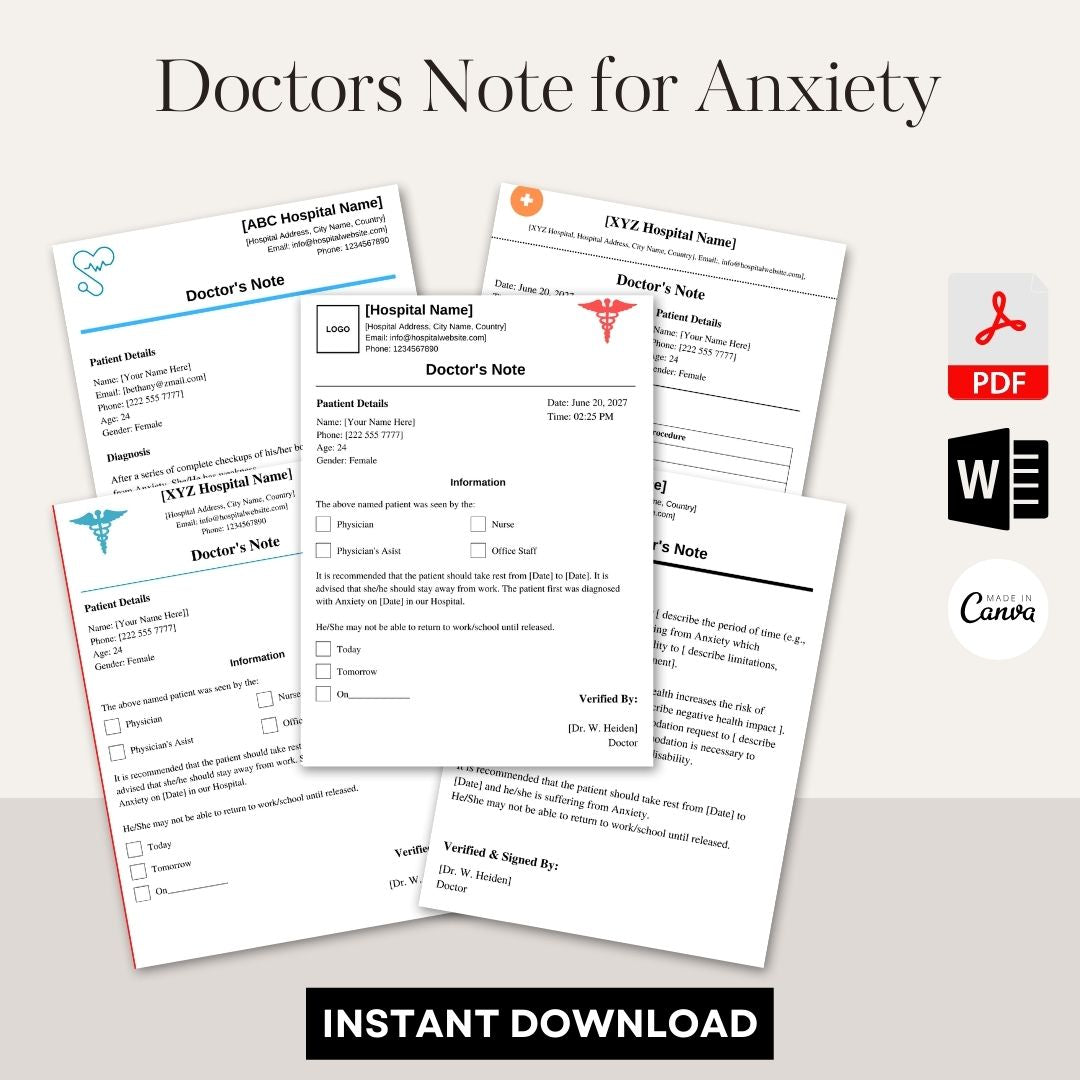 Doctors Note for Anxiety