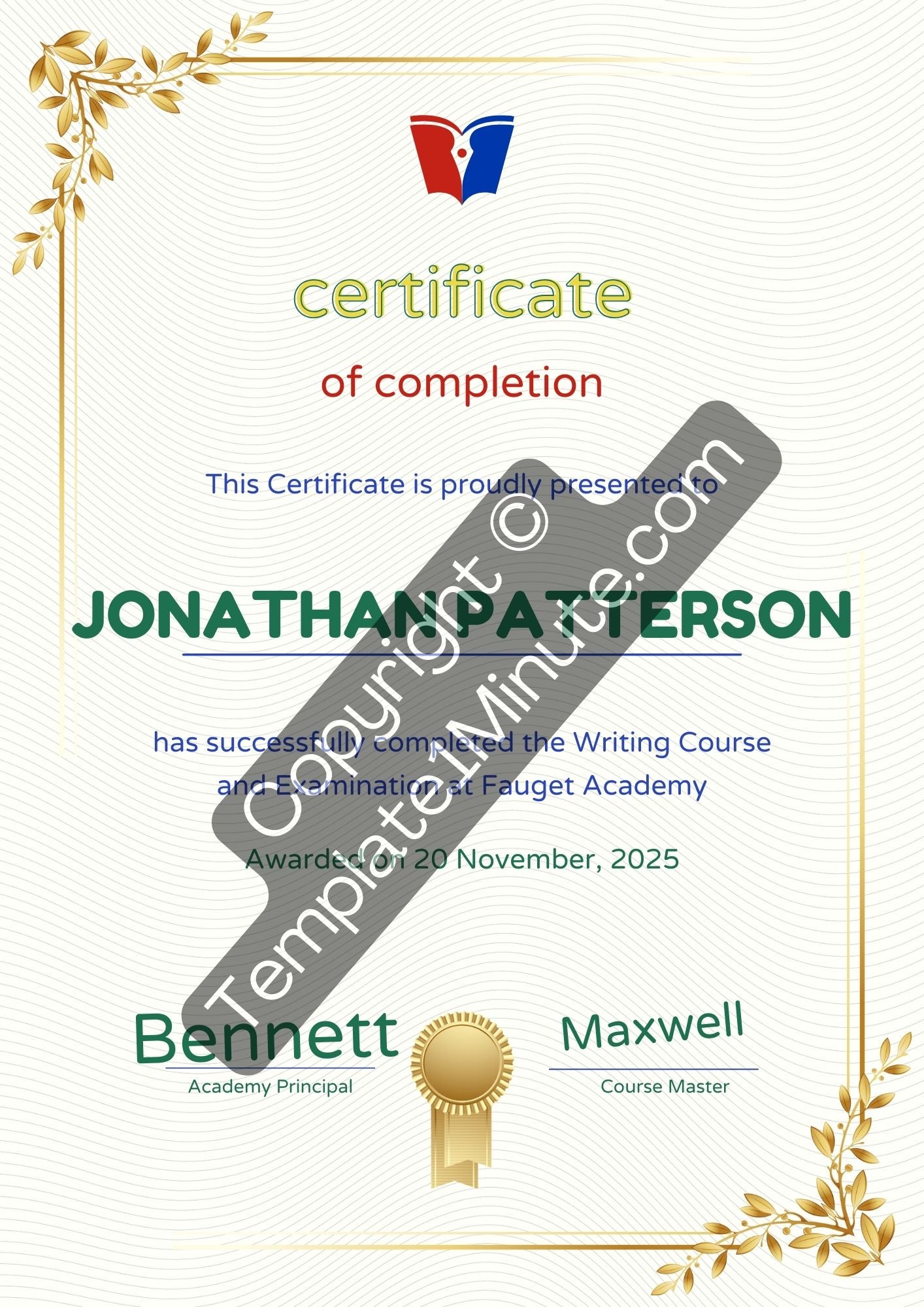 Certificate of Completion Blank Printable Template in PDF & Word