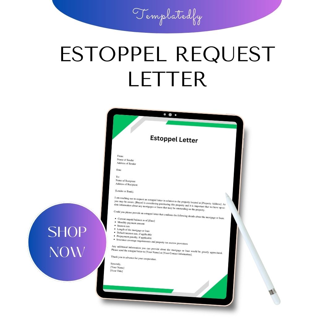 Estoppel Request Letter Sample Template with Examples [Word]