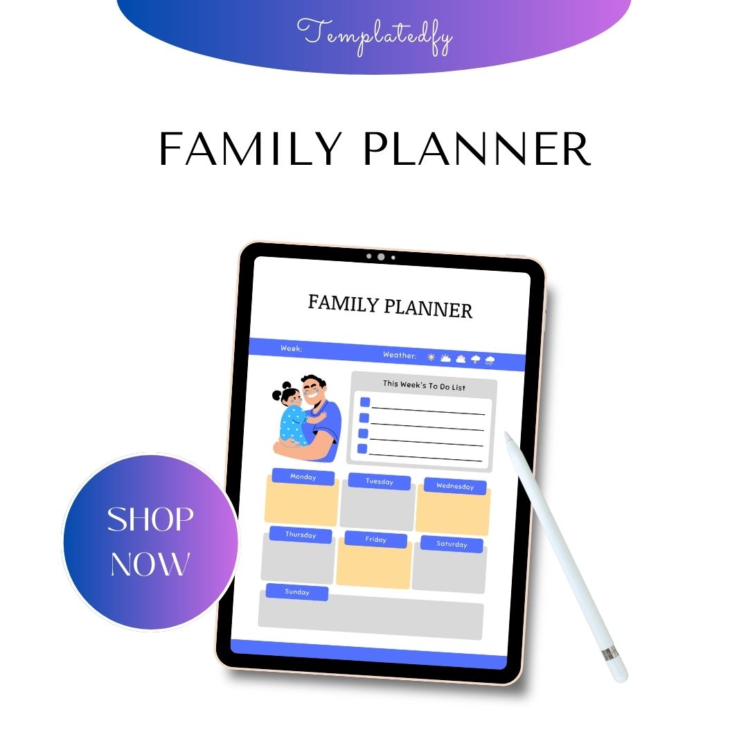 Family Planner Template Blank Printable [Pdf, Word, Excel]