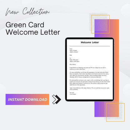 Green Card Welcome Letter Format