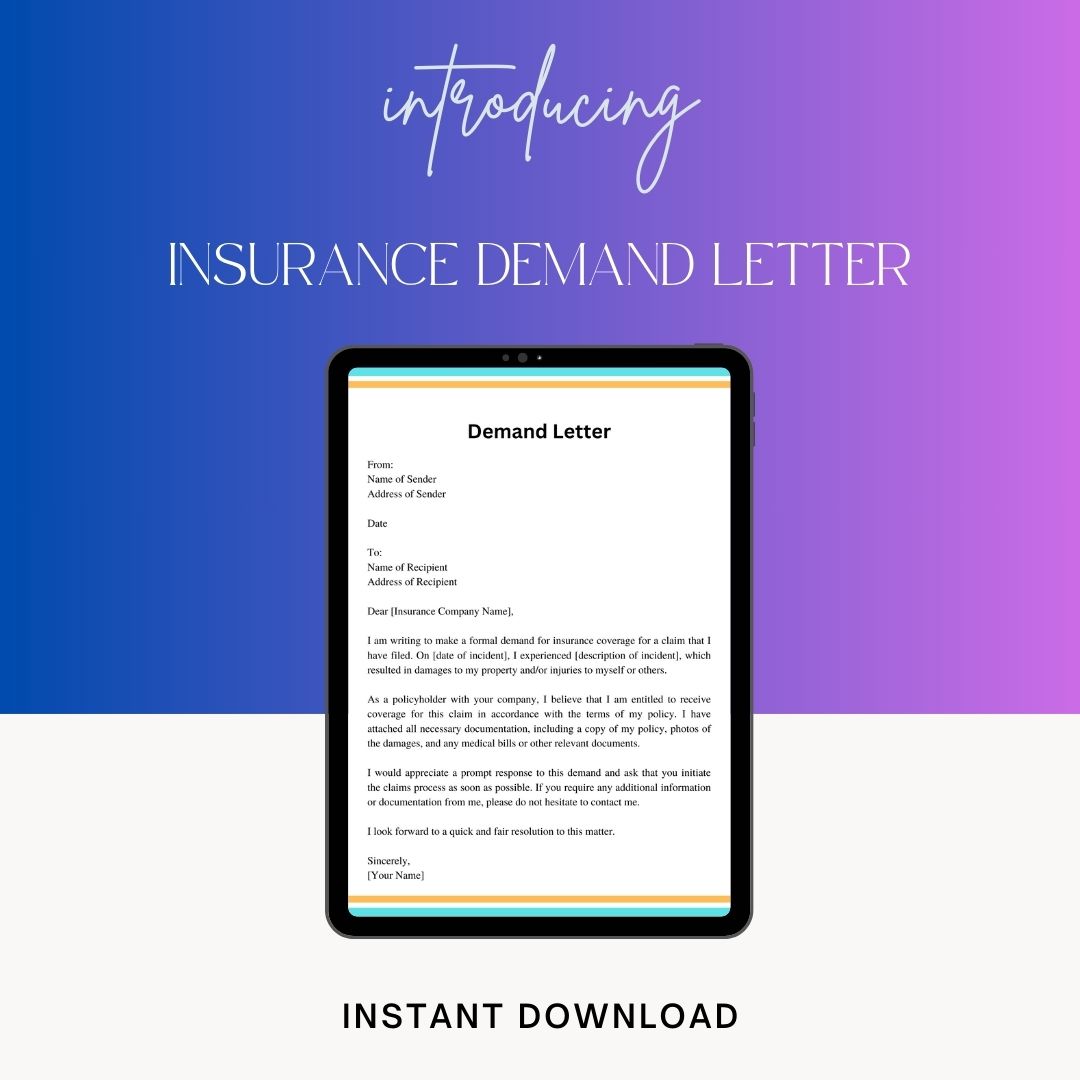 Insurance Demand Letter Sample & Examples [Word Editable]