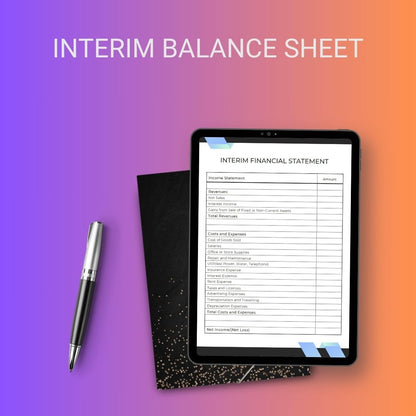 Interim Balance Sheet Excel