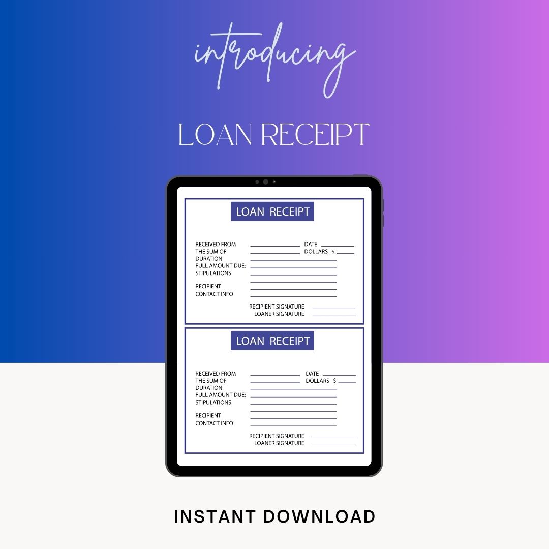 Loan Receipt Template Blank [Pdf, Excel & Word] (Pack of 5)