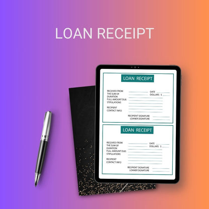 Loan Receipt Template Blank [Pdf, Excel & Word] (Pack of 5)