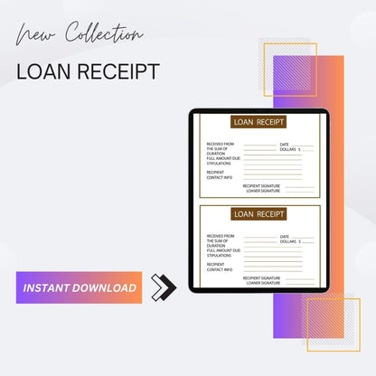 Loan Receipt Template Blank [Pdf, Excel & Word] (Pack of 5)