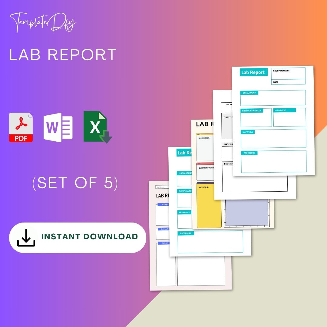 Lab Report Template Blank Printable [Pdf Word Excel]