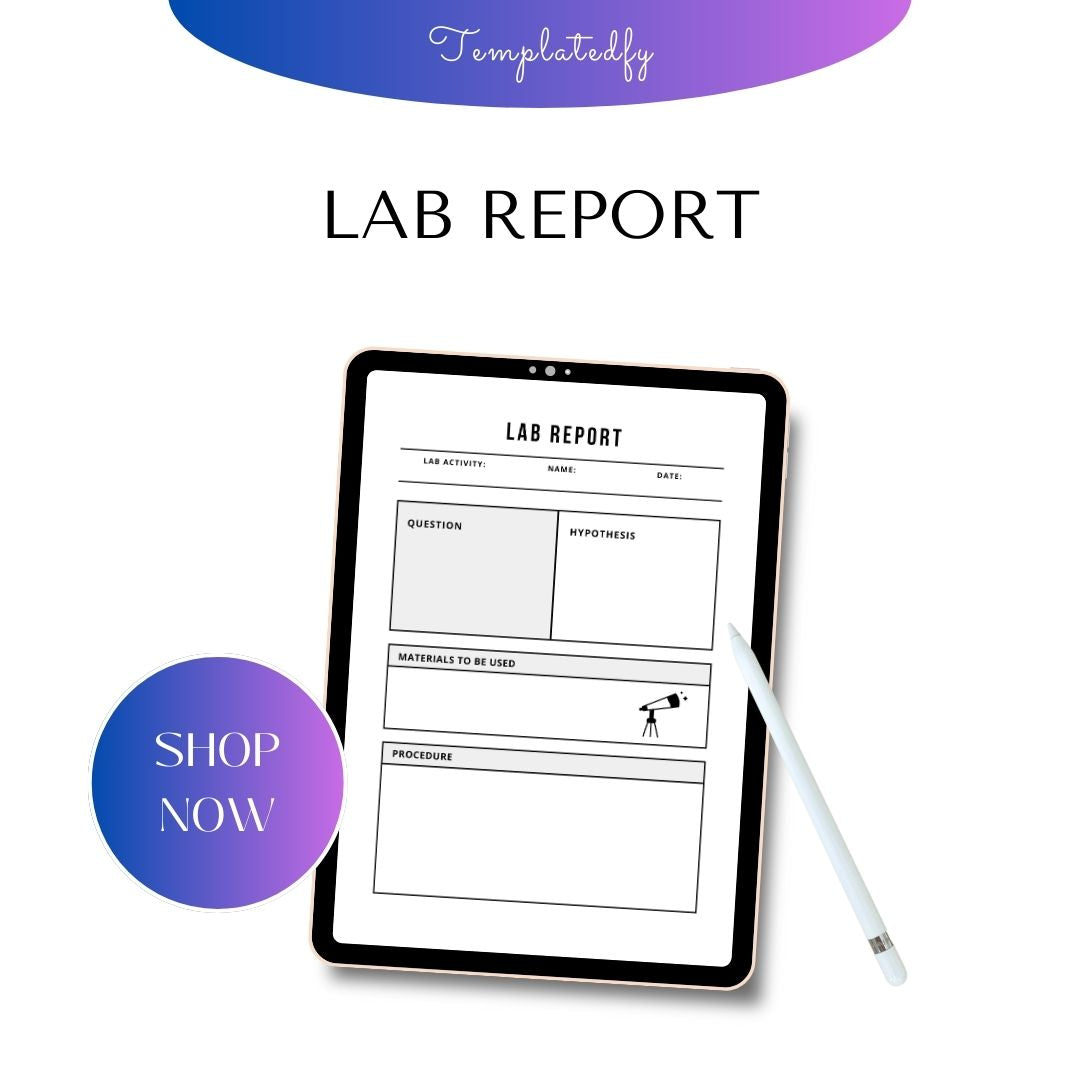 Lab Report Template Blank Printable [Pdf Word Excel]