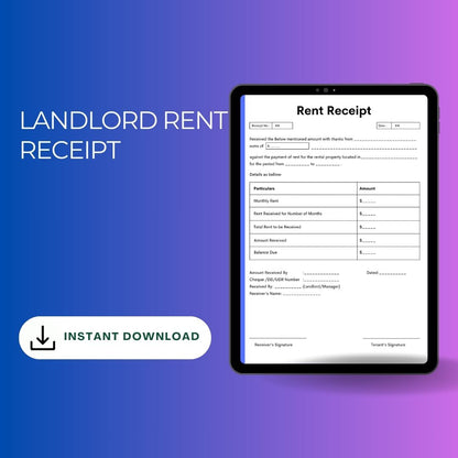 Landlord Rent Receipt Template [PDF & Word] (Pack of 5)