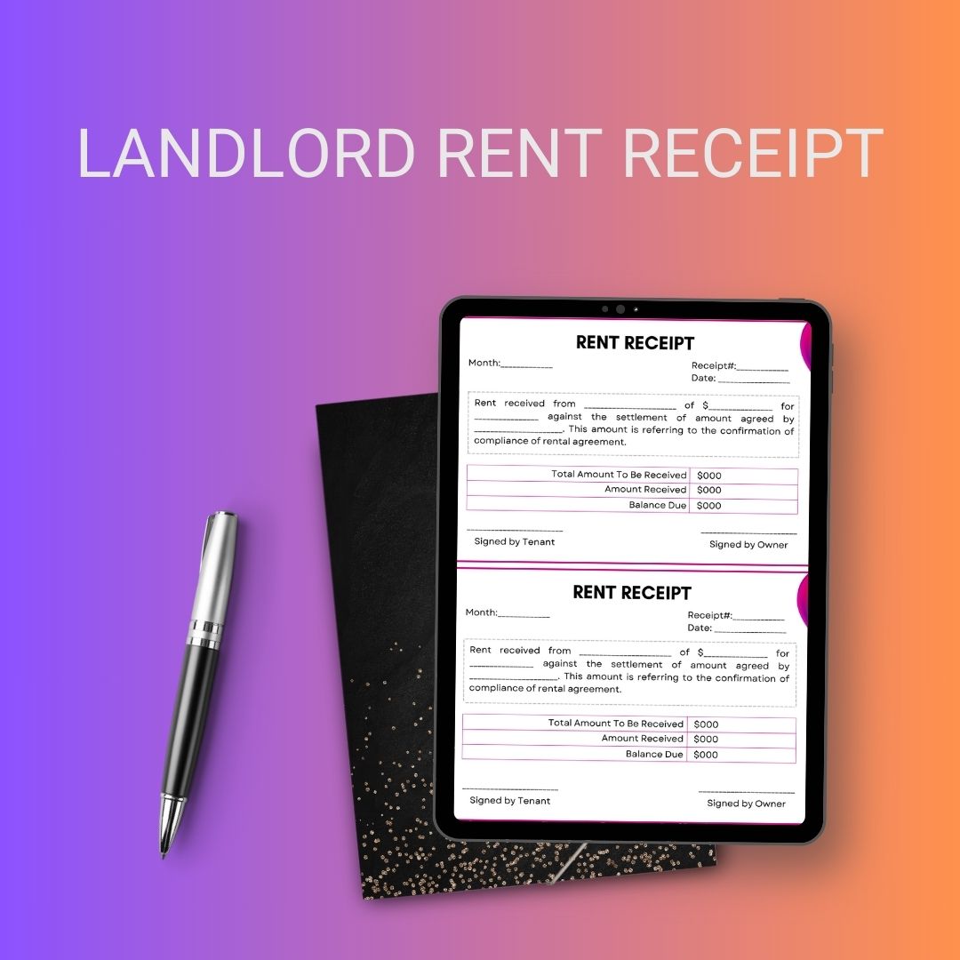 Landlord Rent Receipt Template [PDF & Word] (Pack of 5)