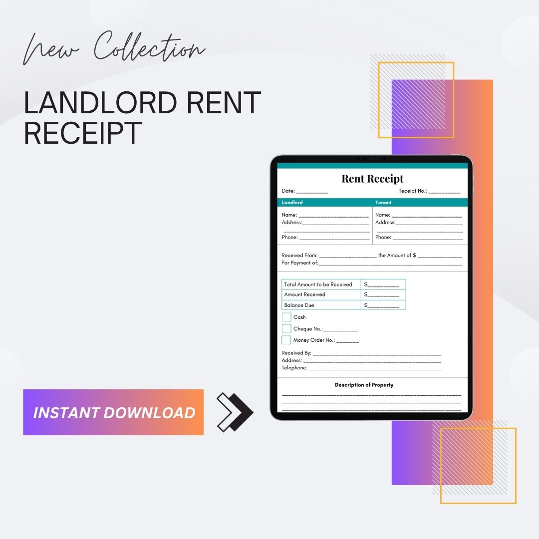 Landlord Rent Receipt Template [PDF & Word] (Pack of 5)