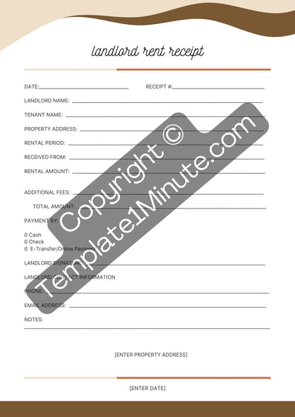 Landlord Rent Receipt Template [PDF & Word] (Pack of 5)