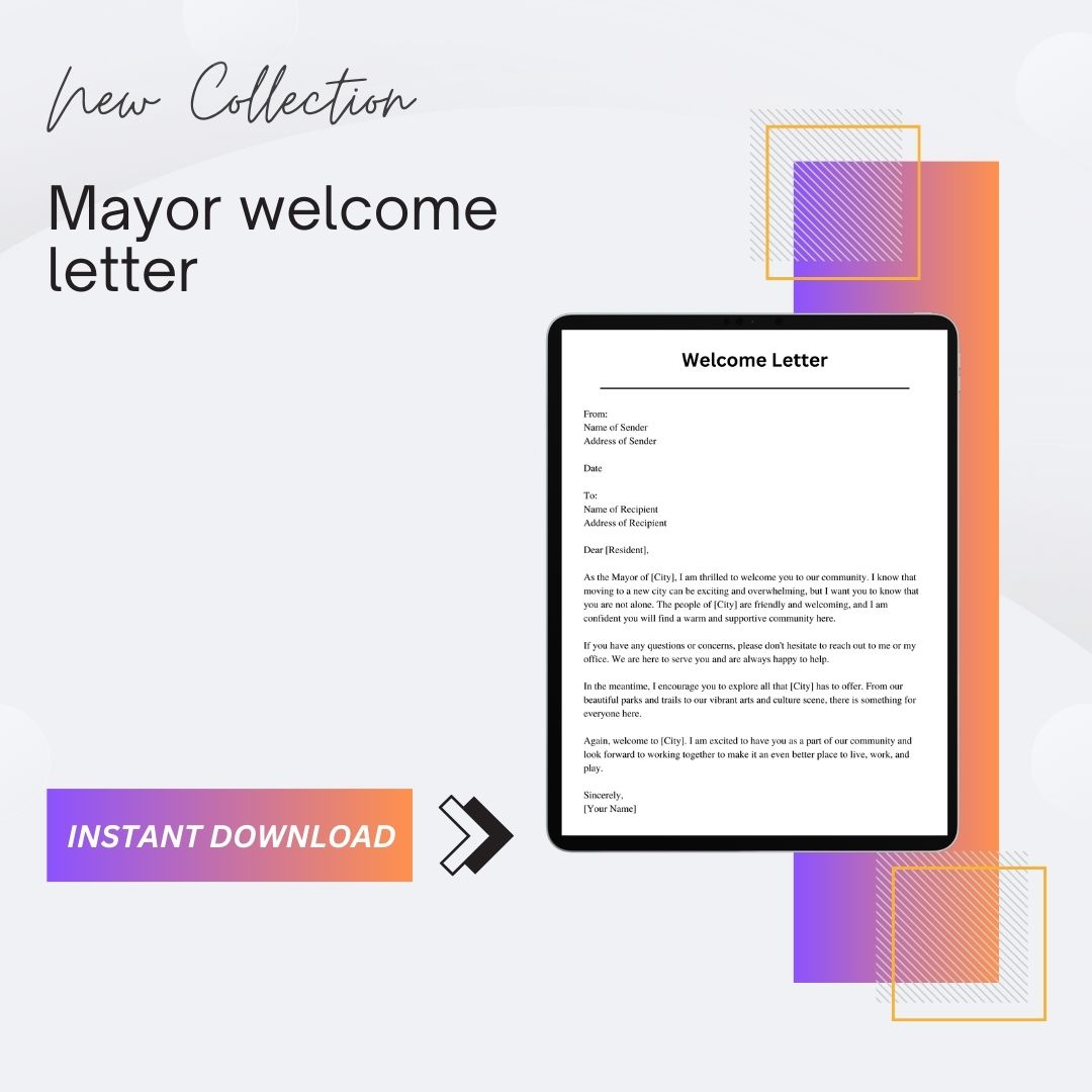 Mayor Welcome Letter Sample Template with Examples [Word]