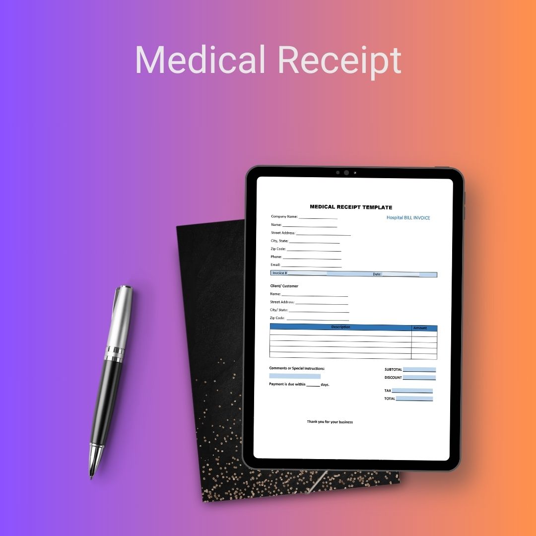 Medical Receipt Printable